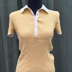 Yellow Rag & Bone Ribbed yellow short sleeve top